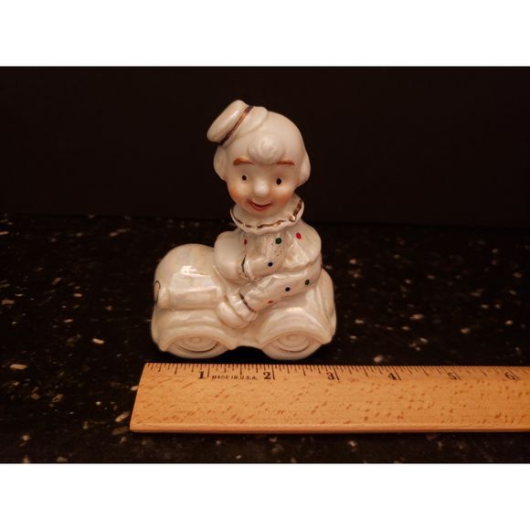Clown Car Figurine Luster Glaze Vintage Porcelain Ceramic - Picture 9 of 10